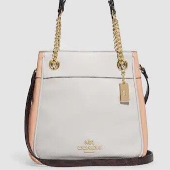 COACH New York leather CAMMIE Chain bucket w/crossbody strap - Picture 1 of 16